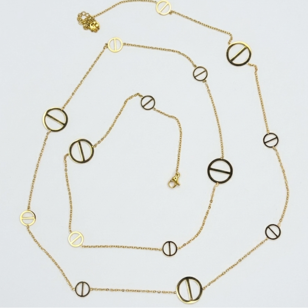 Geometric Circle Long Necklace