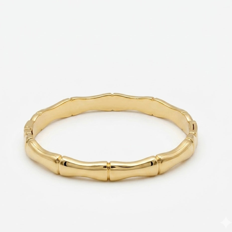 Golden Bamboo Hinge Bangle