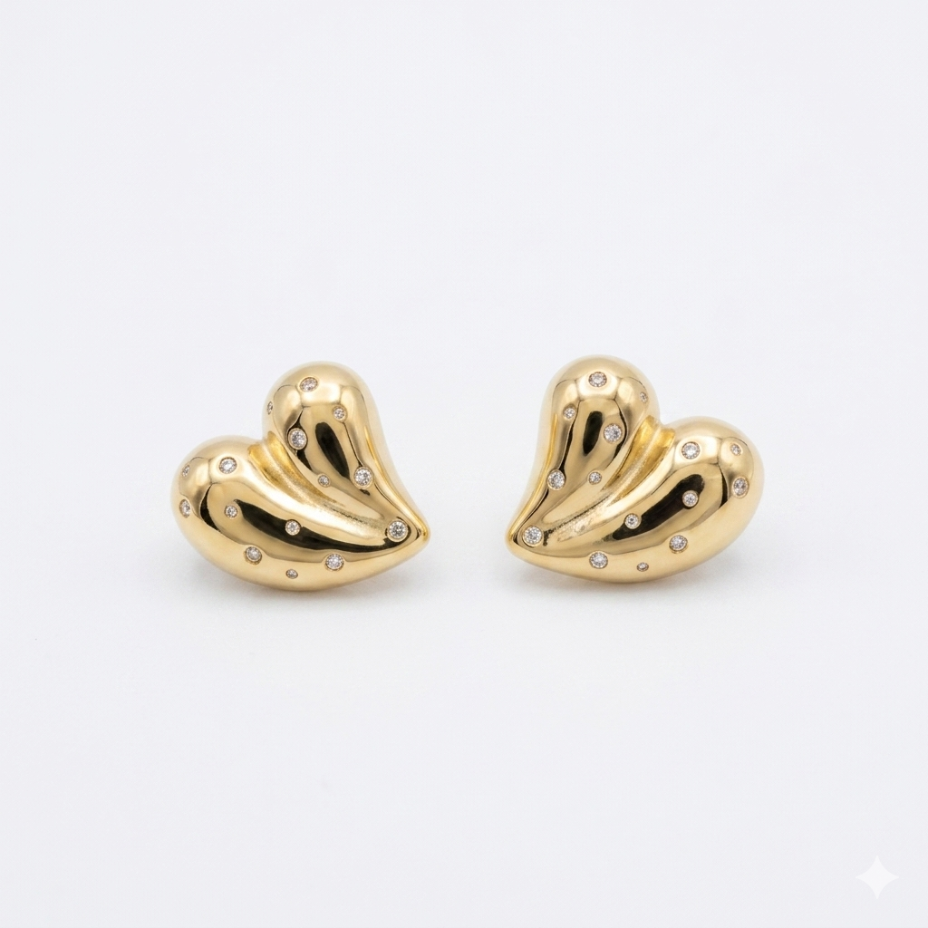 Statement heart earrings