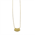 Hammered Gold Crescent Slider Necklace