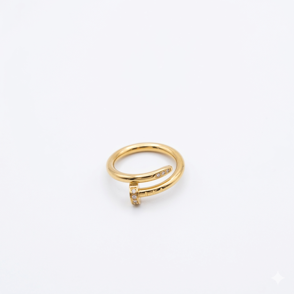Crystal-Accented Nail Wrap Ring